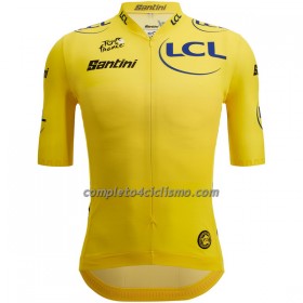 Completo Maglia + Pantaloncino con bretelle 2022 Tour de France Manica Corta Giallo